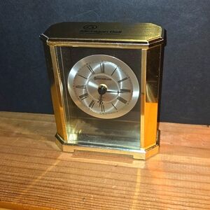 RARE MICHIGAN BENCHMARK QUARTZ GOLD COLOR & SILVER CLOCK WEST GERMANY ACCUMULATE
